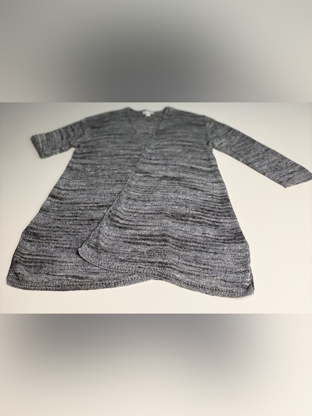 Women's Gray Marled Open-Front Cardigan Sweater